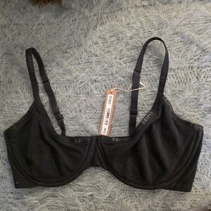 SKIMS Cotton Black Underwire Bralette